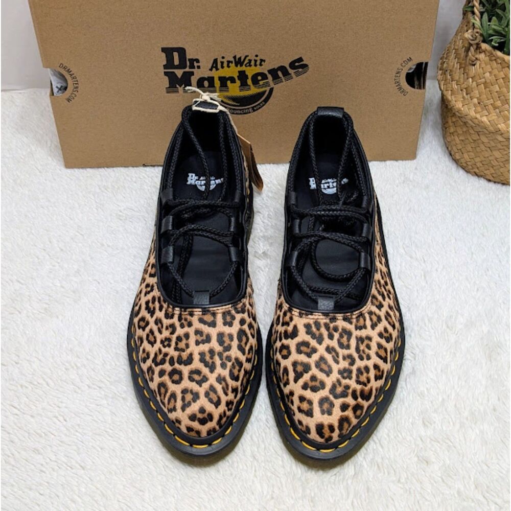 Dr. Martens Elphie II Leopard Spot Hair On Leather Pointed Toe Ballet Flats UK 7 - Picture 5 of 13